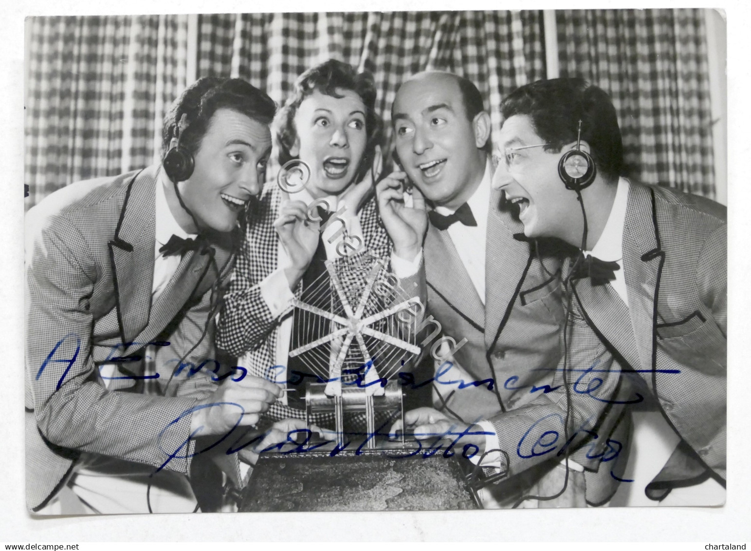 Musica - Fotocartolina Con Dedica Autografa Del Quartetto Cetra - Anni '50 - Altri & Non Classificati