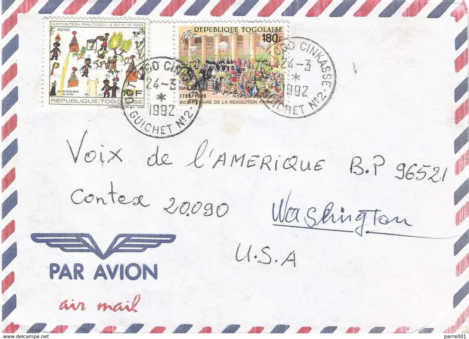 Togo 1992 Cinkasse Guichet 2 French Revolution Abolitation Des Privileges Children Cover - Révolution Française