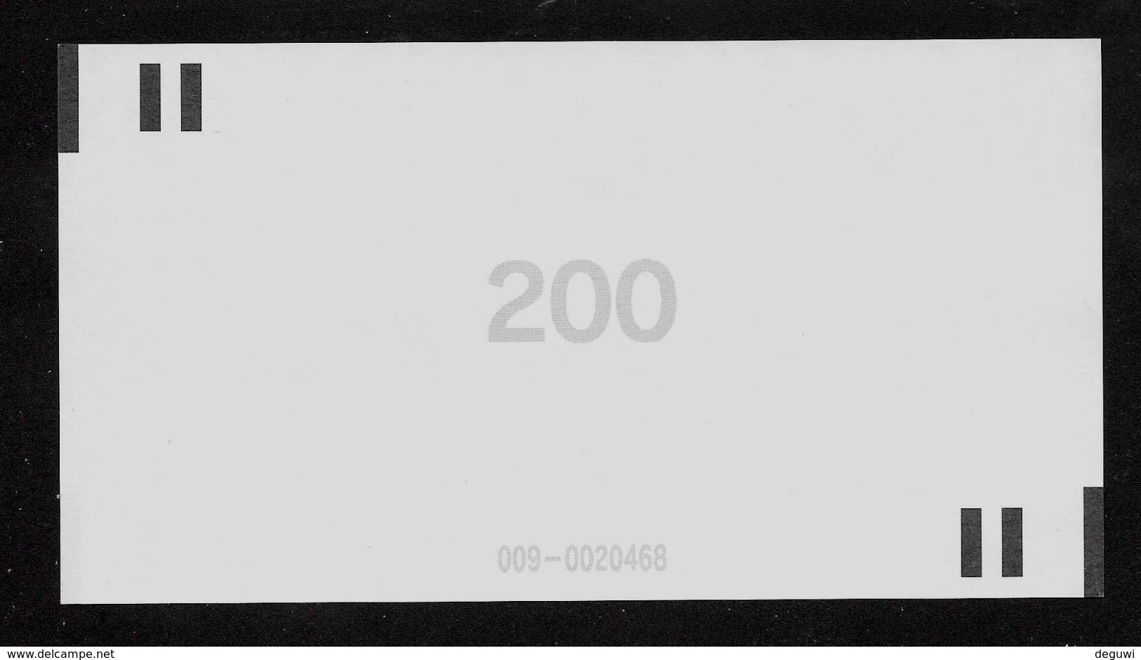 ATM Test Note NCR, 200 Euro, Nr. 009-0020468, Testnote, Beids. Druck, RRRRR, UNC - 200 Euro
