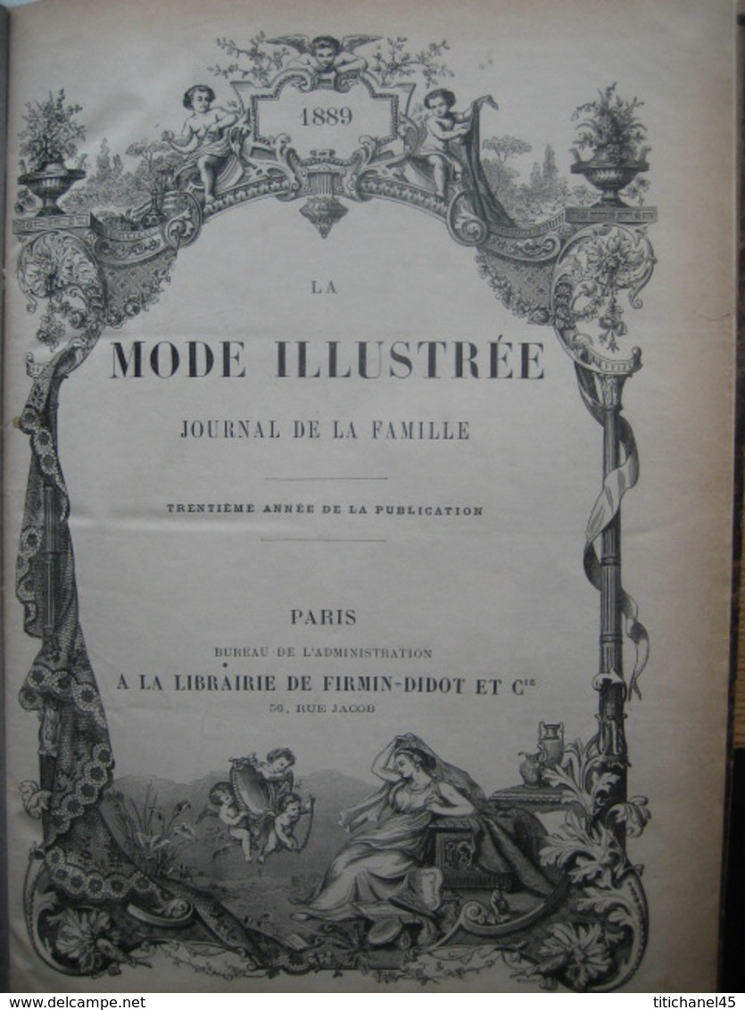 LA MODE ILLUSTREE - RELIURE DE 1889 (ANNEE COMPLETE) - GRAVURES, MODE, OUVRAGES DE DAMES - 416 Pages - 1801-1900