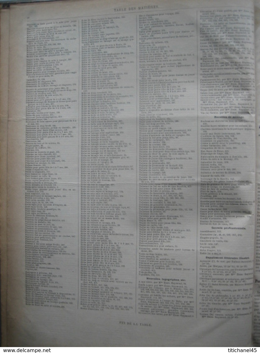 LA MODE ILLUSTREE - RELIURE DE 1889 (ANNEE COMPLETE) - GRAVURES, MODE, OUVRAGES DE DAMES - 416 Pages - 1801-1900