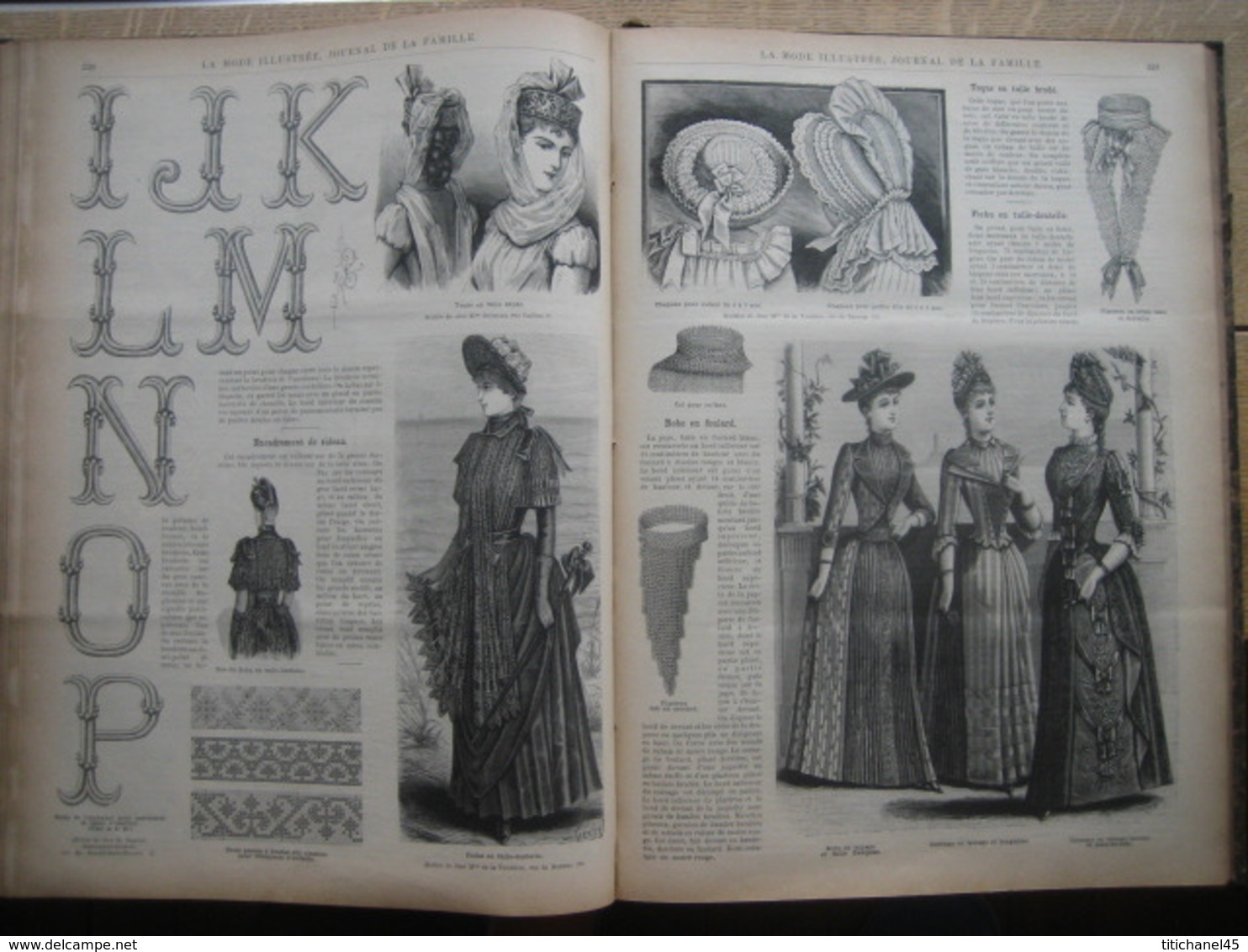 LA MODE ILLUSTREE - RELIURE DE 1889 (ANNEE COMPLETE) - GRAVURES, MODE, OUVRAGES DE DAMES - 416 pages