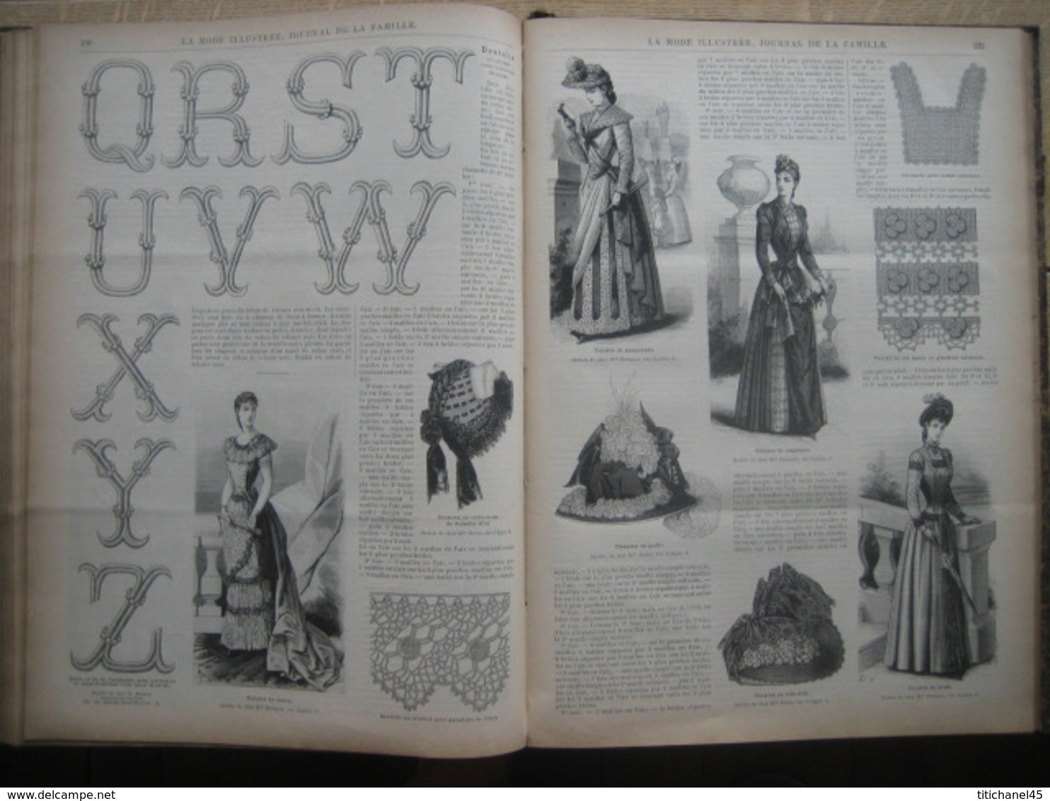 LA MODE ILLUSTREE - RELIURE DE 1889 (ANNEE COMPLETE) - GRAVURES, MODE, OUVRAGES DE DAMES - 416 pages