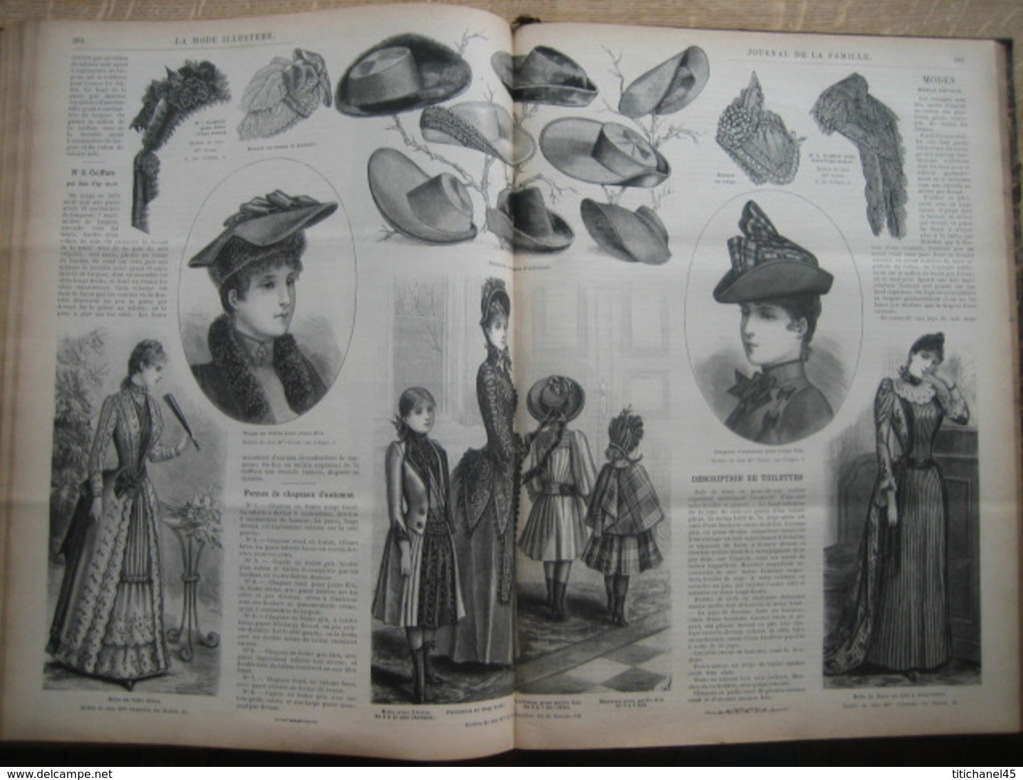 LA MODE ILLUSTREE - RELIURE DE 1889 (ANNEE COMPLETE) - GRAVURES, MODE, OUVRAGES DE DAMES - 416 pages