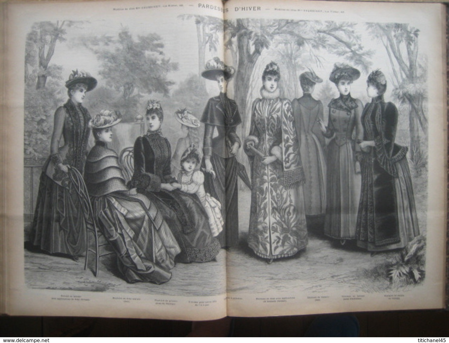 LA MODE ILLUSTREE - RELIURE DE 1889 (ANNEE COMPLETE) - GRAVURES, MODE, OUVRAGES DE DAMES - 416 pages