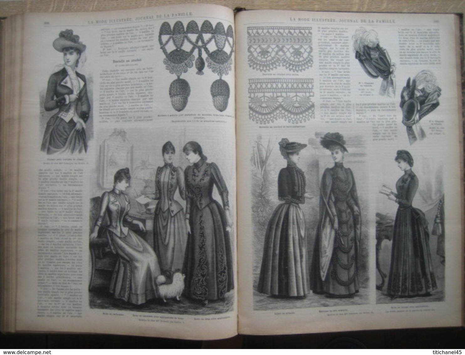 LA MODE ILLUSTREE - RELIURE DE 1889 (ANNEE COMPLETE) - GRAVURES, MODE, OUVRAGES DE DAMES - 416 pages