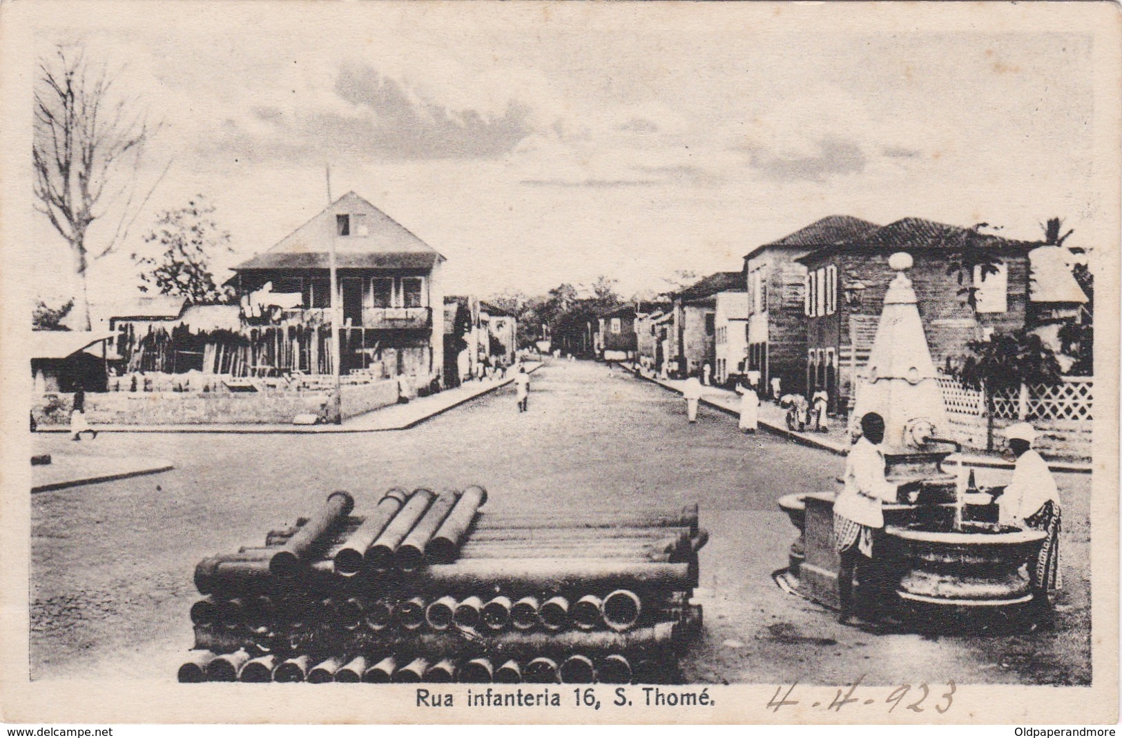 POSTCARD PORTUGAL - OLD COLONY - SÃO TOMÉ E  PRINCIPE - RUA INFANTARIA 16, S. THOMÉ - Sao Tome Et Principe
