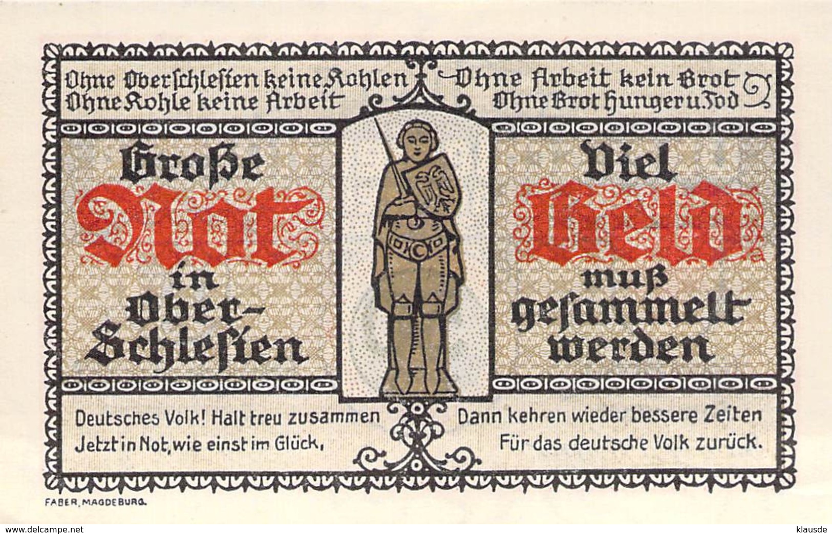 Notgeld  Satz 3 Werte Stadt Halberstadt (Oberschlesier-Hilfstag).UNC (I) - Lokale Ausgaben