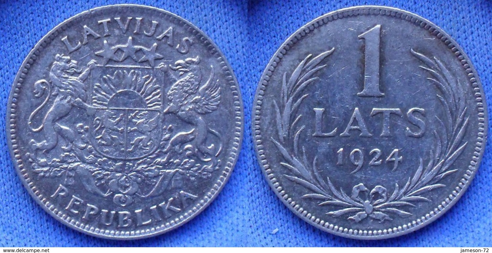 LATVIA - Silver 1 Lats 1924 KM# 7 First Republic (1918-1939) - Edelweiss Coins - Letland