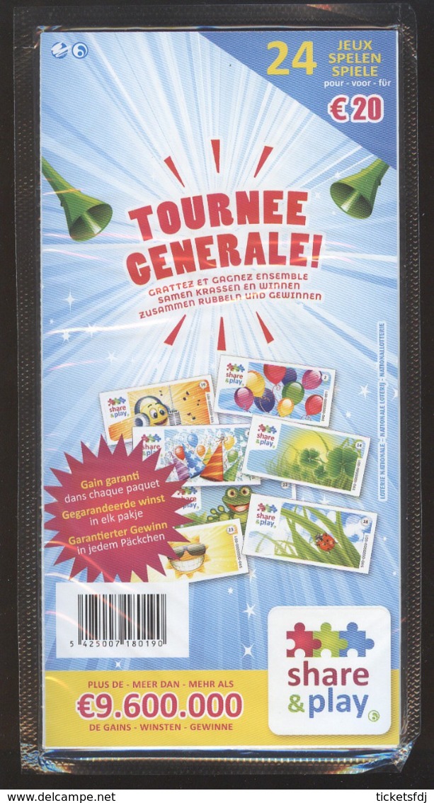 Ticket à Gratter RARE - LOTERIE NATIONALE Belge - SPECIMEN 590 SHARE & PLAY Encore Emballé - Loterijbiljetten