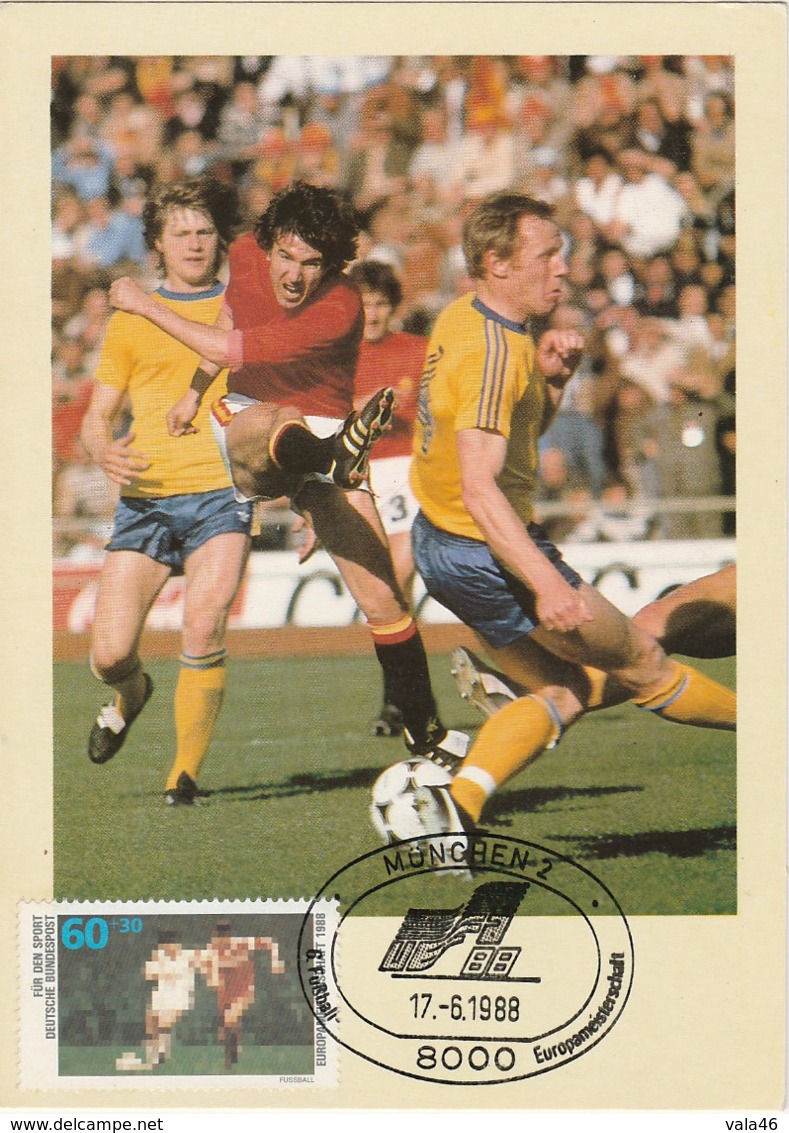 CARTE MAXIMUM  THEME  SPORT FOOTBALL COUPE D'EUROPE OBLI MUNICH 17/06/88 - Sammlungen