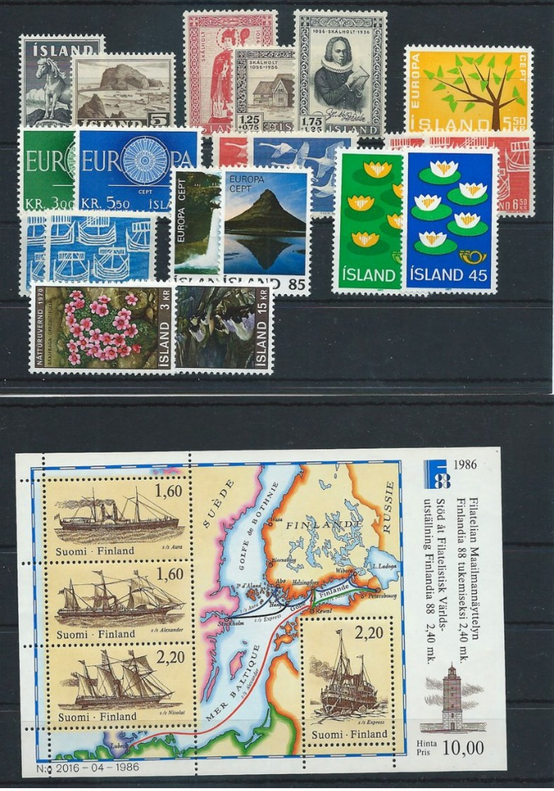 Scandinavia  ,  (Sweden,Denmark,Norway Etc.) Bigger Mint Party On 7 Stock-cards (as Per Scans) MNH - Europe (Other)