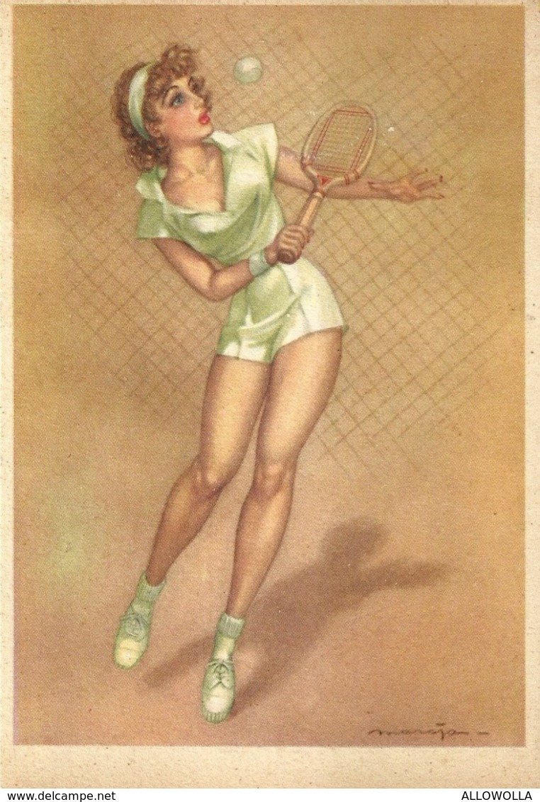 6005 "PIN-UPS - ILLUSTRAZIONE DI MARAJA DEGLI ANNI '60-TENNISTA "CART. POST. ORIG NON SPEDITA - Pin-Ups