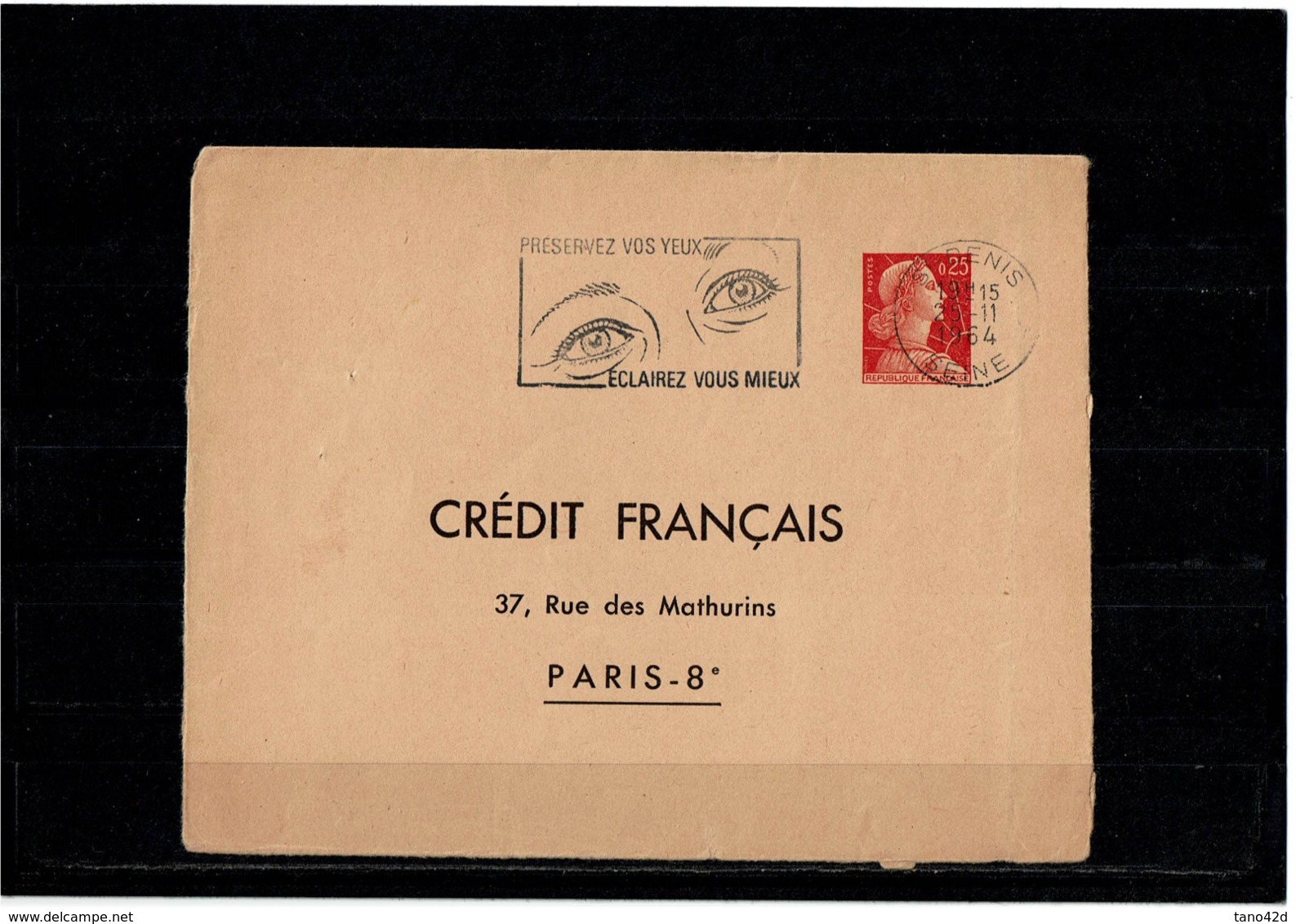 LCTN58/5 - ENV MULLER 0f25 TSC CREDIT FRANCAIS CIRCULE - Standard Covers & Stamped On Demand (before 1995)