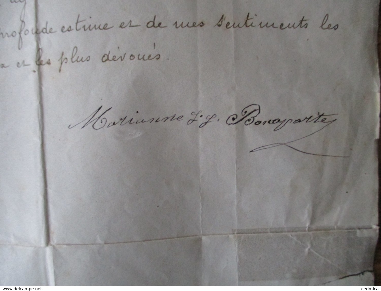 AJACCIO LE 21 AOUT 1874 COURRIER DE MARIANNE L.Y. BONAPARTE AU MINISTRE ROUHER LE PRINCE CHARLES BONAPARTE CONTRE LE PRI - Manoscritti