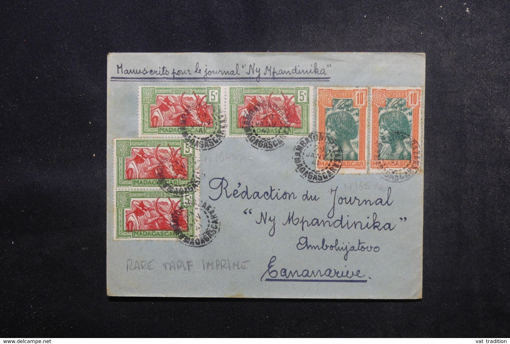 MADAGASCAR - Enveloppe De Ambatondrazaka Pour Tananarive En 1941,  Affranchissement Plaisant - L 47372 - Lettres & Documents