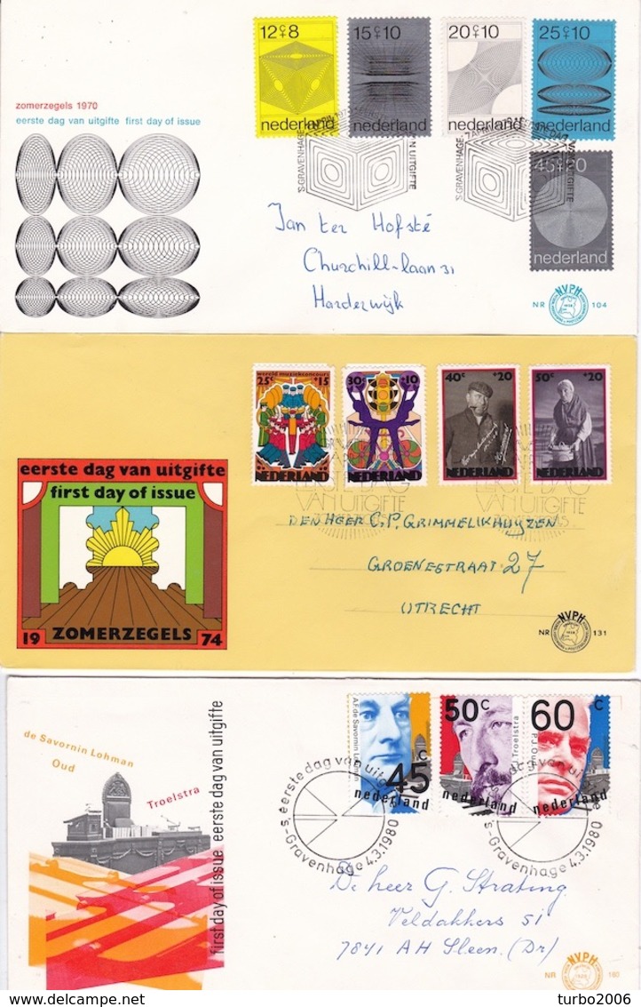 1970-1980 4 Eerstedagenveloppen E 104 - 131 - 156 - 180 Beschreven + 2 Drukwerk - FDC