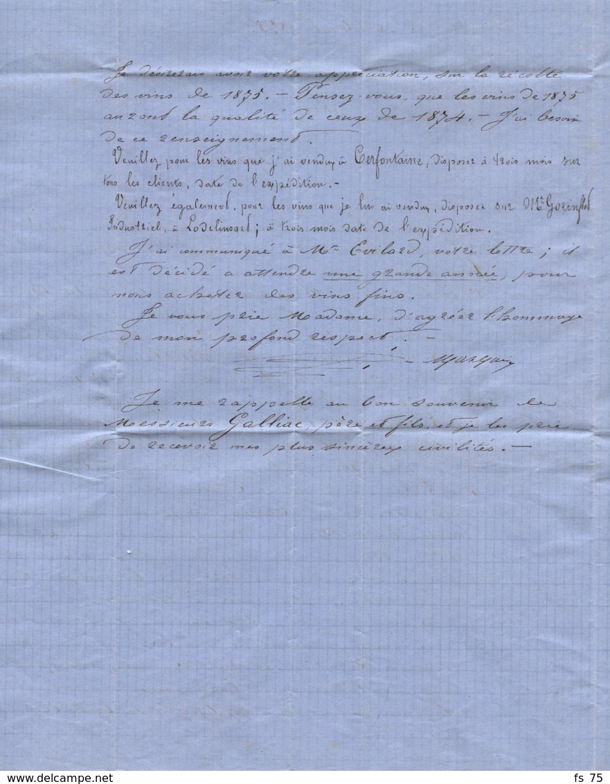 BELGIQUE (N°30 YVERT) X3 CAD MARIEMBOURG + BOITE AU SUR LETTRE AVEC TEXTE DE FRASNES POUR LA FRANCE, 1875 - 1869-1888 León Acostado