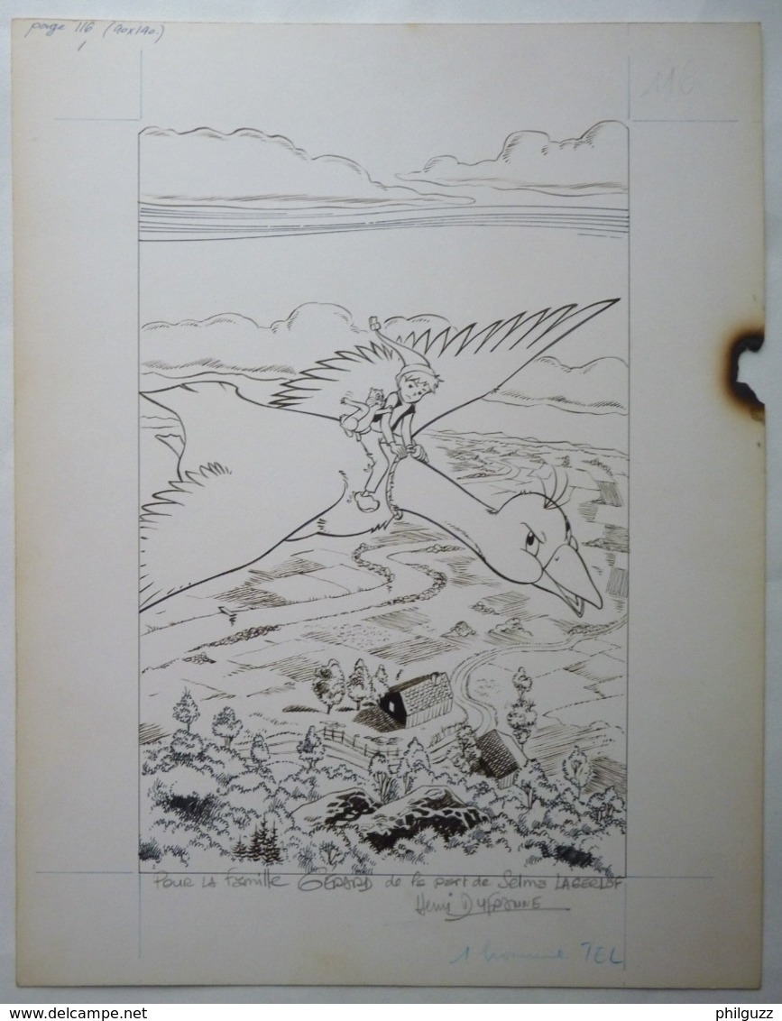 Rare PLANCHE ORIGINALE à L'encre De Chine NILS OLGERSEN - DUFRANNE Signée - Disegni Originali