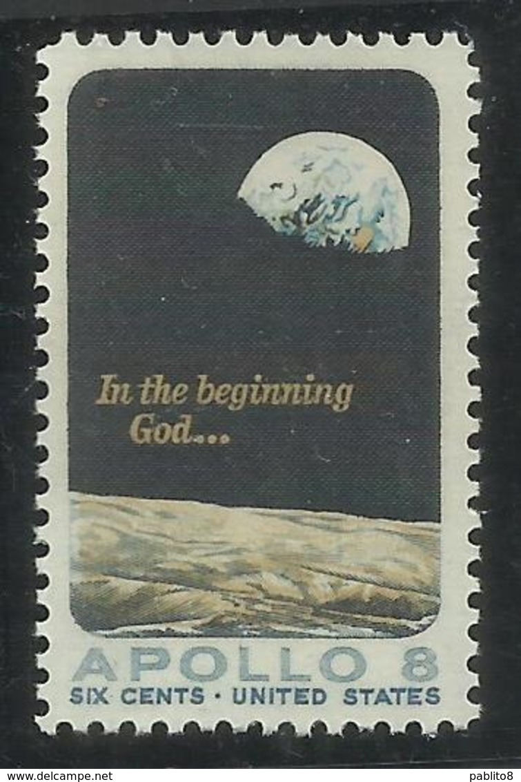 USA UNITED STATES STATI UNITI 1969 GIORI PRESS PRINTING SPACE SPAZIO MOON SURFACE AND EARTH CENT. 6c MNH - Nuovi