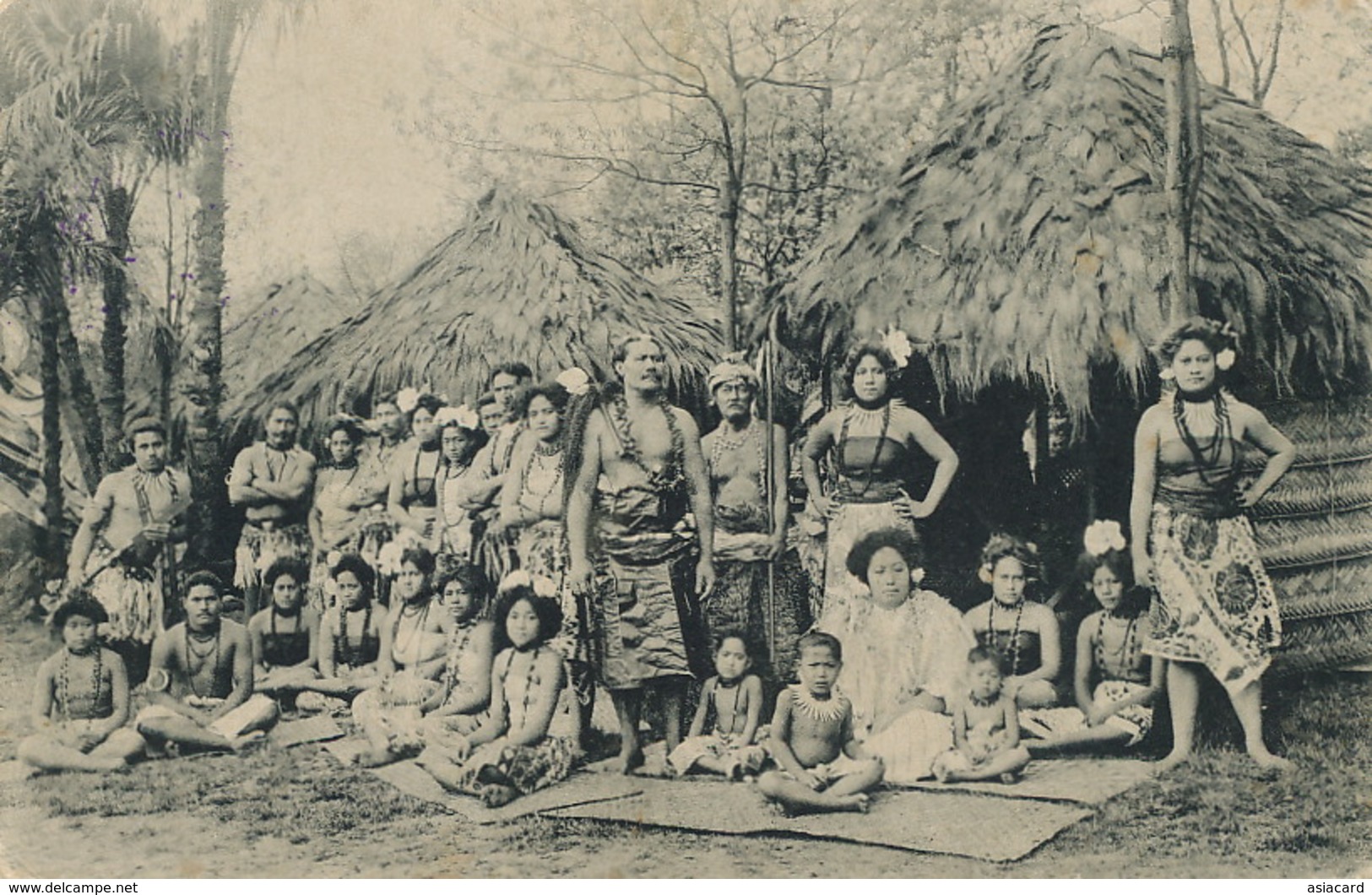 Gebruder Marquardt's Volkerschaftliche . Schaustellung " Die Samoaner " In Der Mitte Furst Tamasese . Vahiné - Samoa