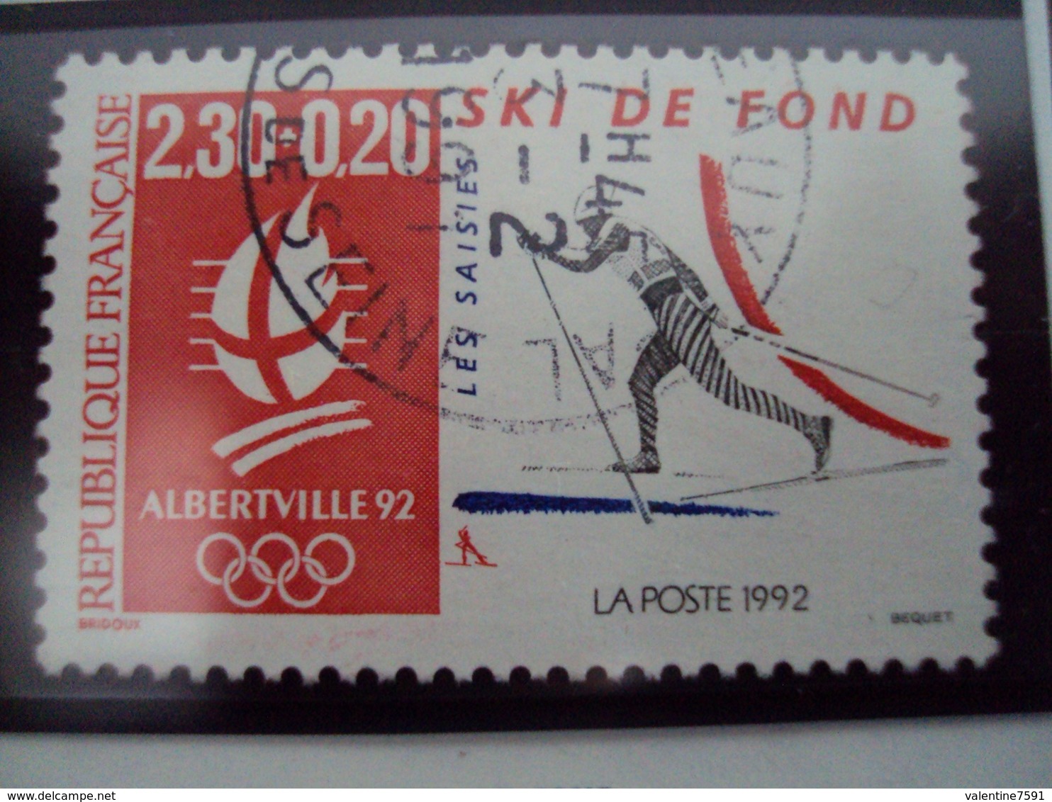 1990-99 - Timbre Oblitéré N° 2678     "  Albertville 92 : Ski De Fond              "   Net  0.40 - Oblitérés