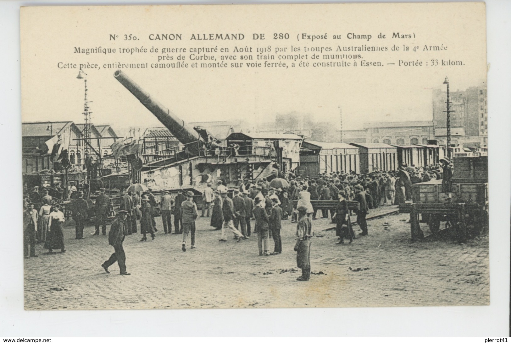 GUERRE 1914-18 - Canon Allemand De 28 (Exposé Au Champ De Mars ) - War 1914-18