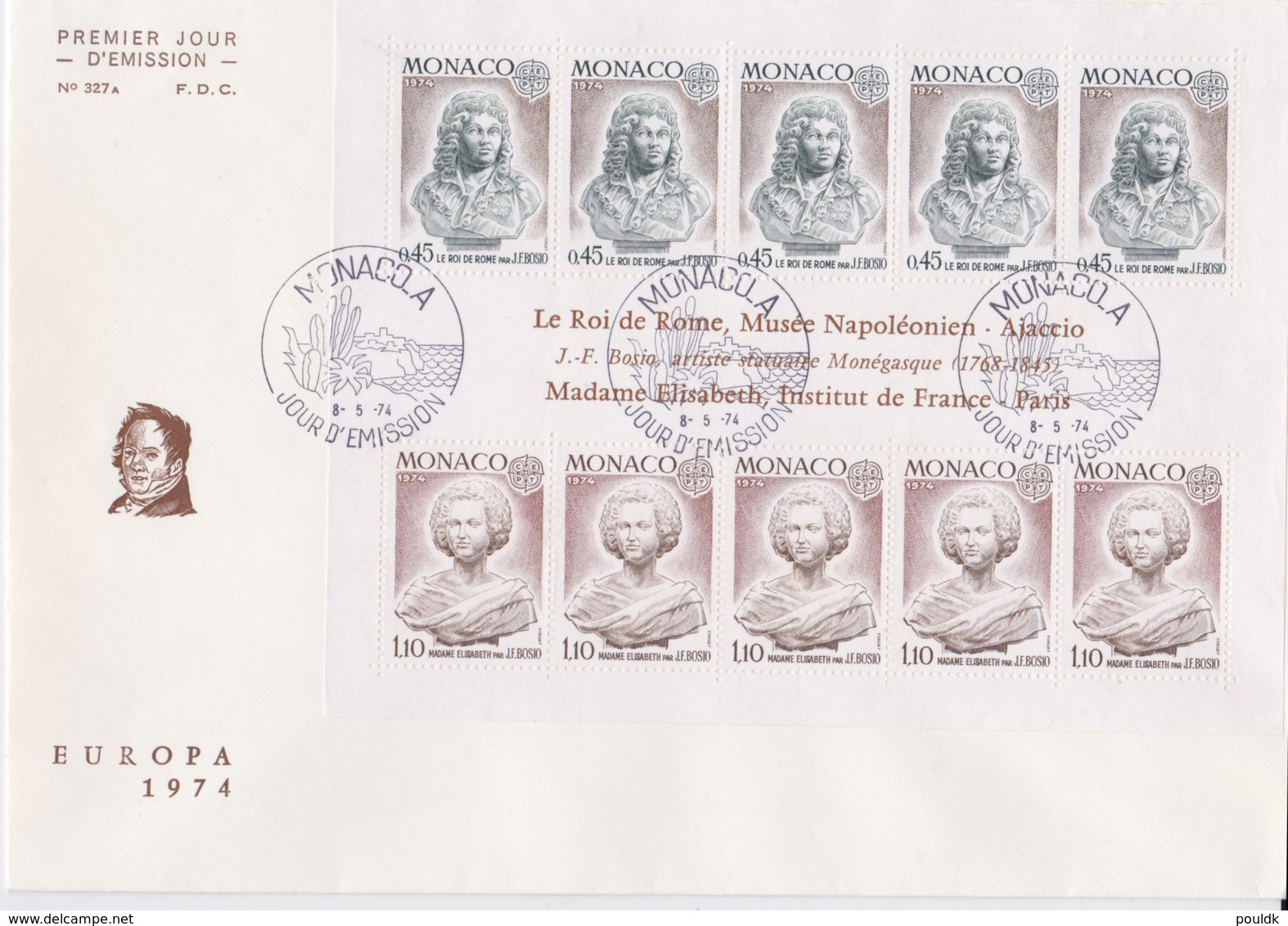 Monaco 1974 FDC Europa CEPT Souvenir Sheet (LAR8-62) - 1974