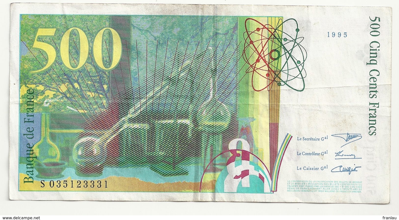 500 Francs 1995 état Ttb - 500 F 1994-2000 ''Pierre Et Marie Curie''