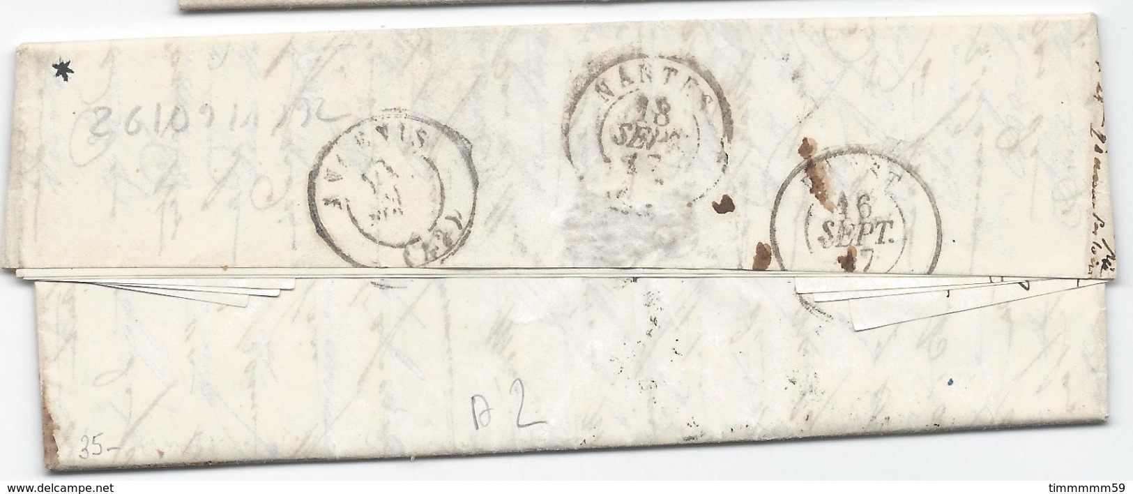 LT4743  Lettre Avec Courrier De Landivisiau, Finistère (28) Pour Amiens Du 16 Sept 1847, Taxé - 1801-1848: Precursors XIX