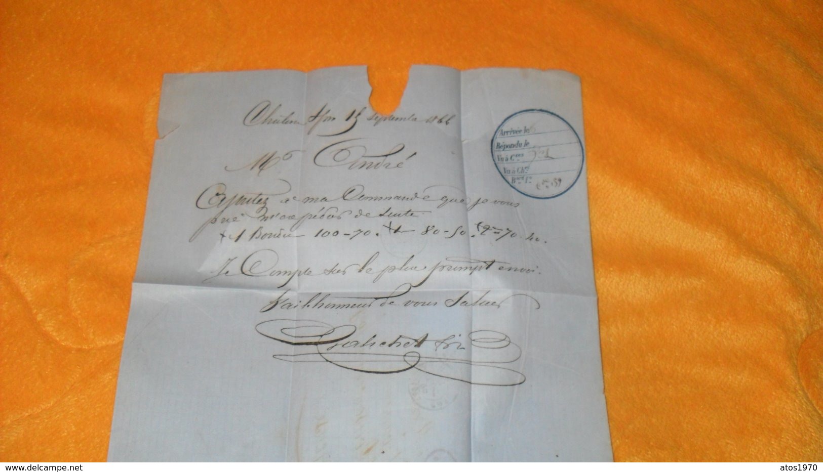 LETTRE ANCIENNE DE 1866../ GALICHET FILS METAUX & QUINCAILLERIE. CHALONS SUR MARNE POUR COUSANCES AUX FORGES. GC 844 + T - 1849-1876: Classic Period