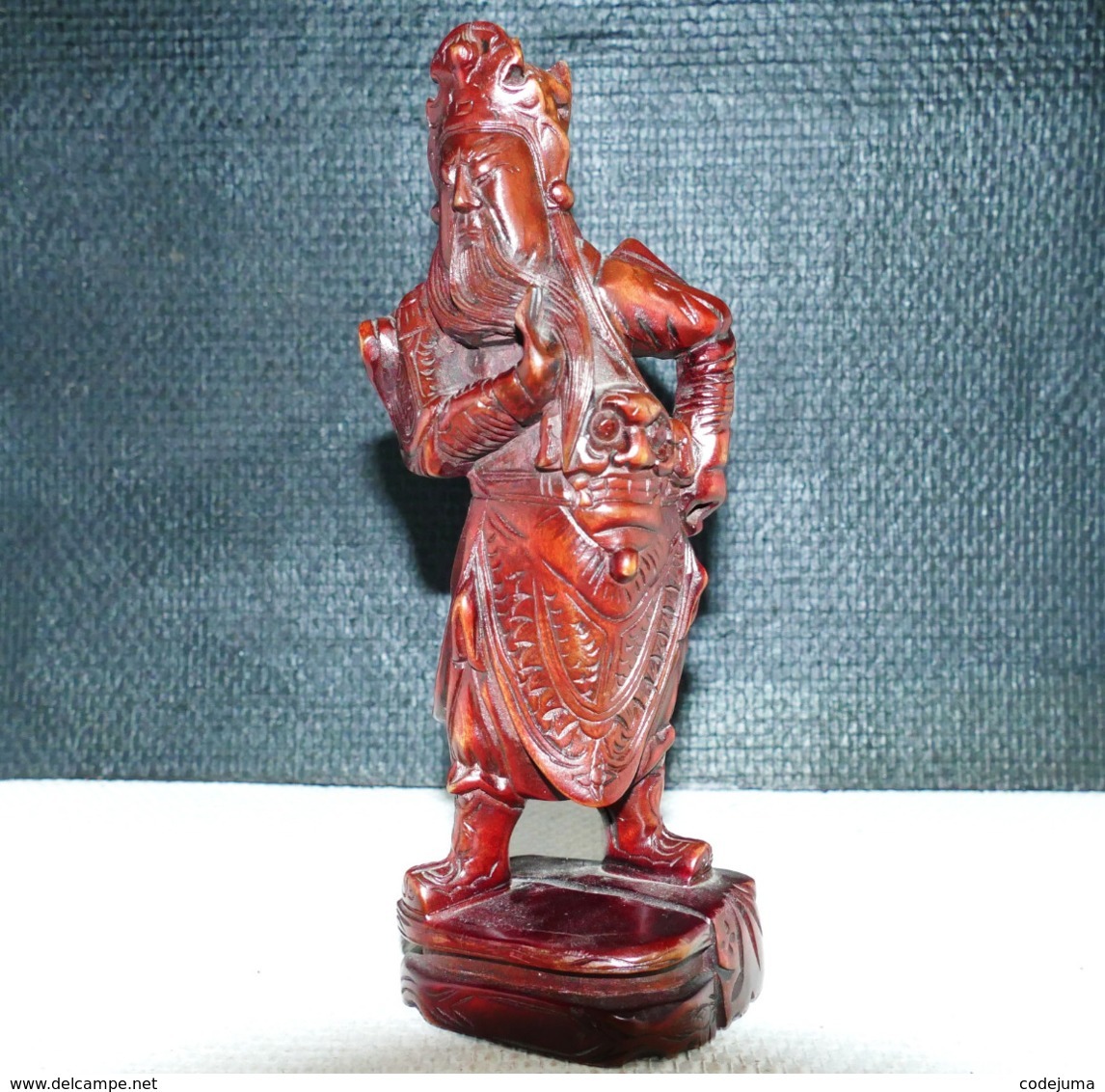 Statuette Chinoise "Guerrier " En Bois Exotique - Arte Asiatica