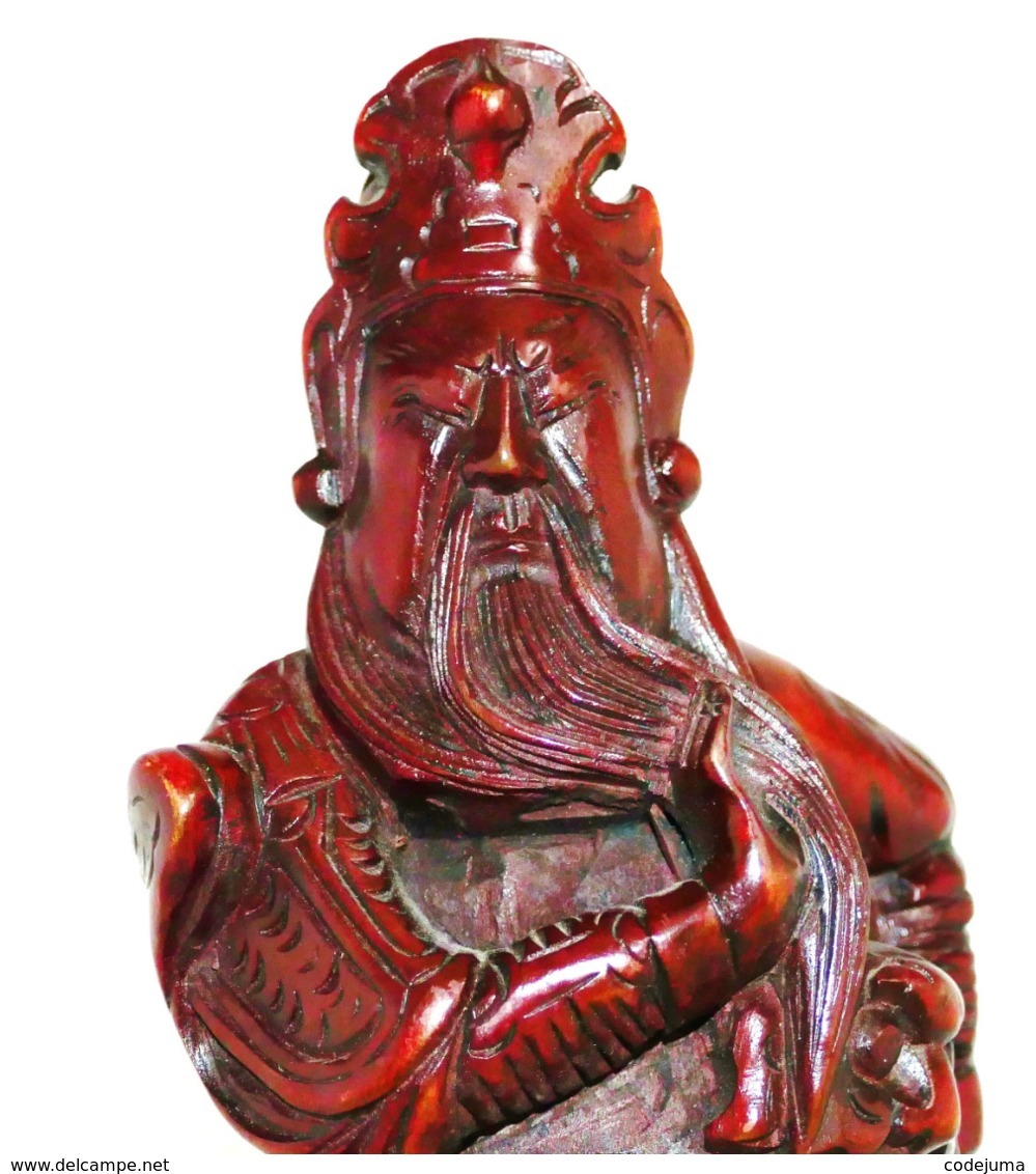 Statuette Chinoise "Guerrier " En Bois Exotique - Arte Asiatica