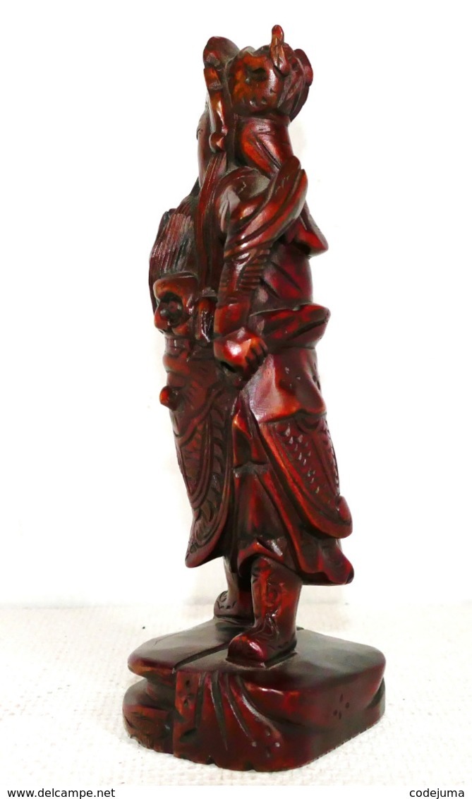Statuette Chinoise "Guerrier " En Bois Exotique - Arte Asiatica