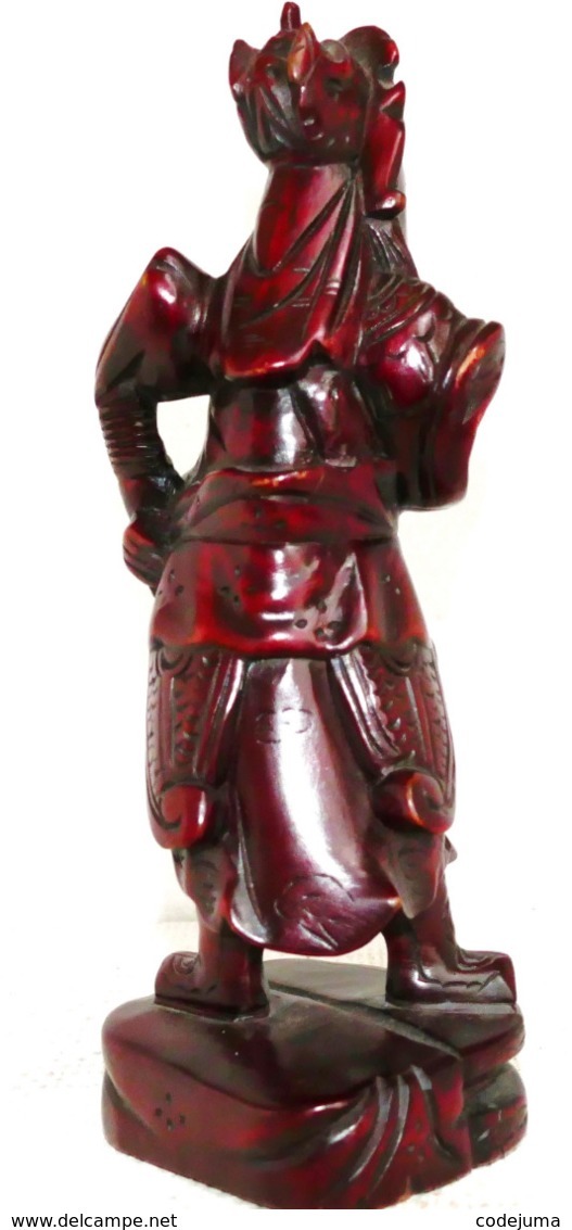 Statuette Chinoise "Guerrier " En Bois Exotique - Arte Asiatica