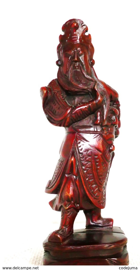 Statuette Chinoise "Guerrier " En Bois Exotique - Arte Asiatica