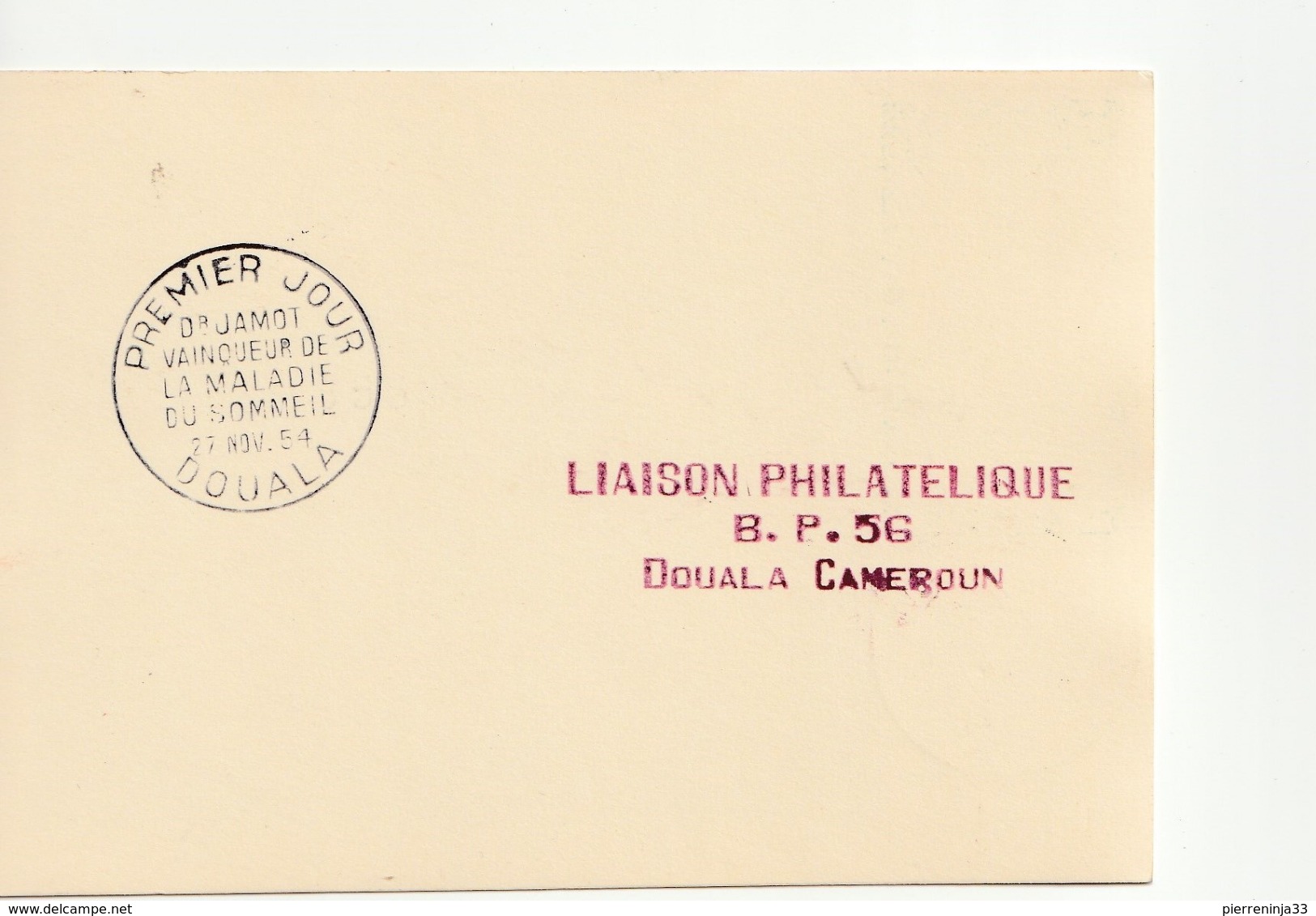 Carte Maximum Cameroun /Docteur Jamot , Vainqueur De La Maladie Du Sommeil , Douala 1954 - Lettres & Documents