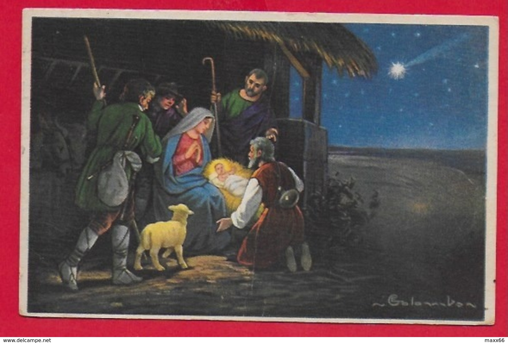 CARTOLINA ITALIA VG - Natività - Adorazione Del Bambino Gesù - 9 X 14 - 1924 ALLAIN - AOSTA - Altri & Non Classificati