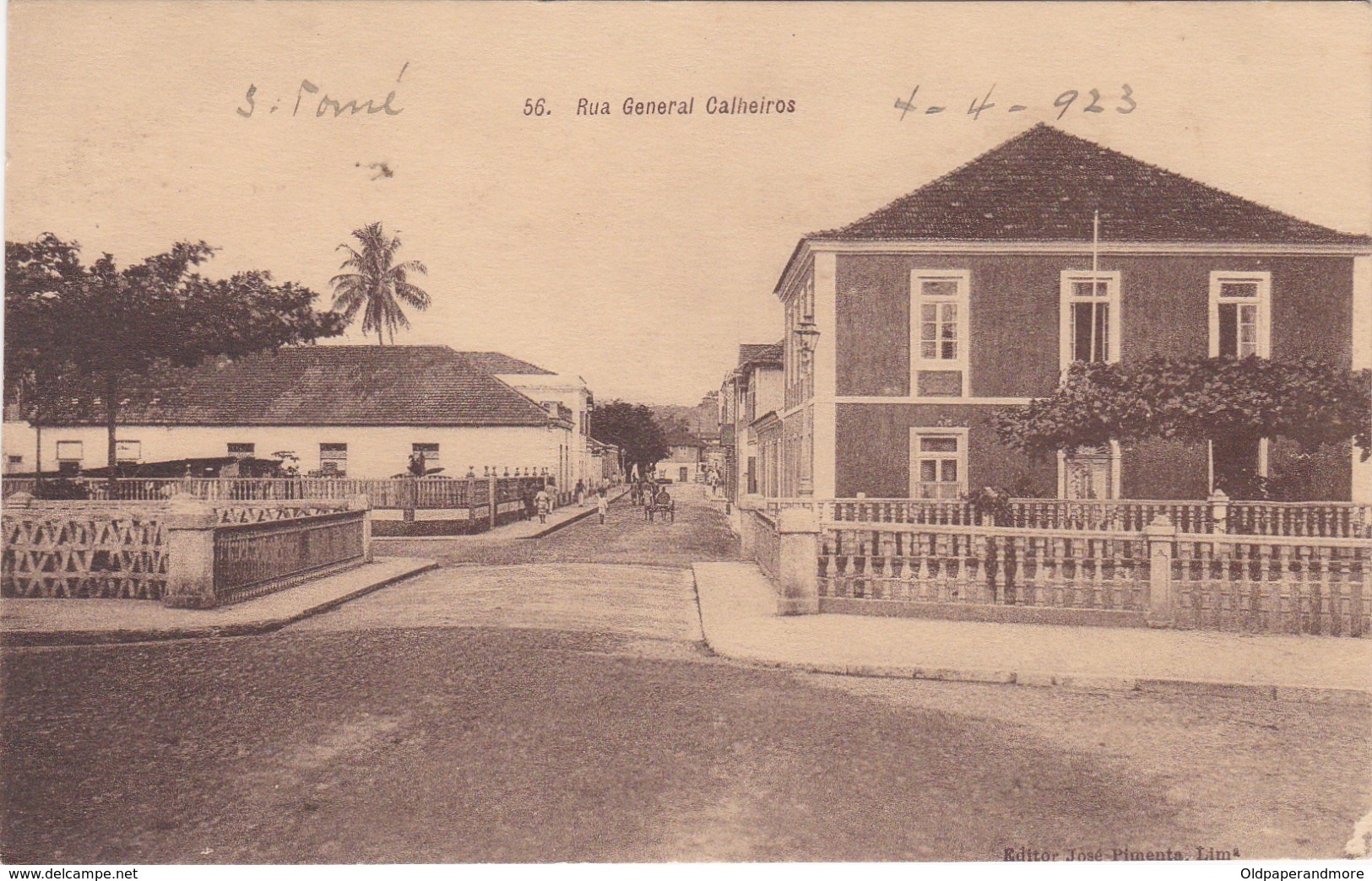 POSTCARD PORTUGAL - OLD COLONY - SÃO TOMÉ E  PRINCIPE - RUA GENERAL CALHEIROS   , S. THOMÉ - Sao Tome Et Principe