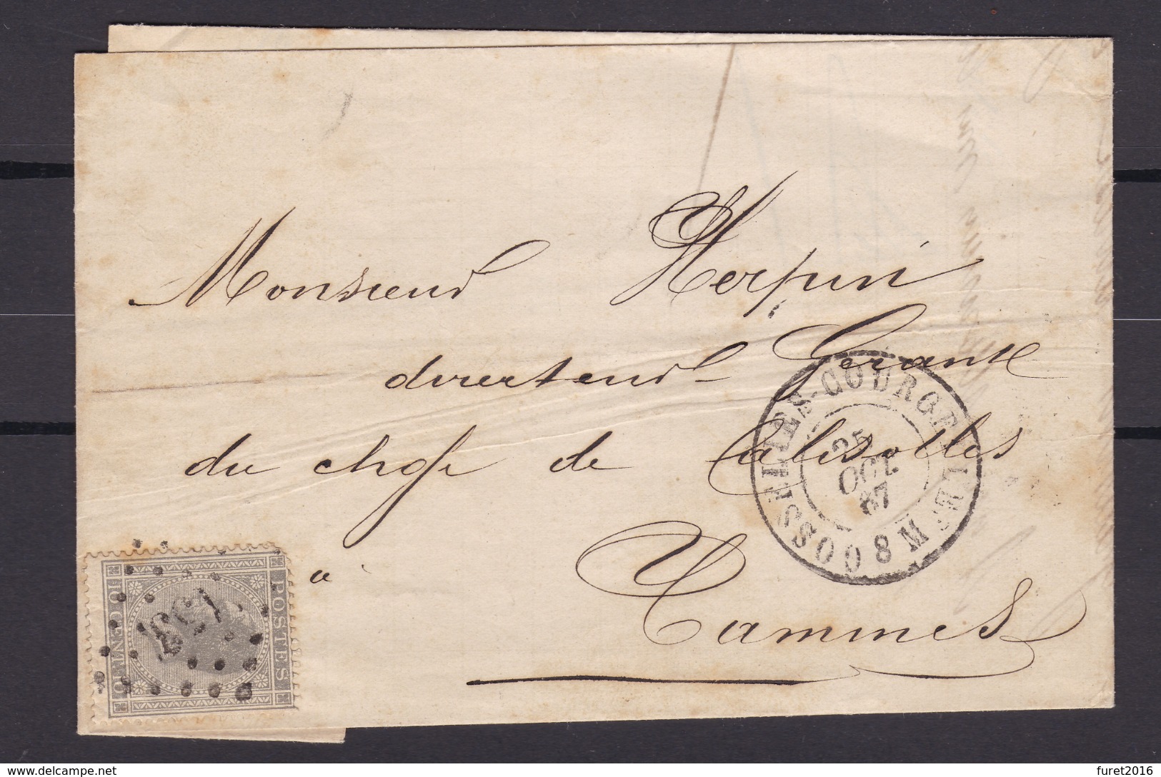 N° 17  / Lettre De GOSSELIES COURCELLES Vers Tamines   ( Lac ) - 1865-1866 Profil Gauche