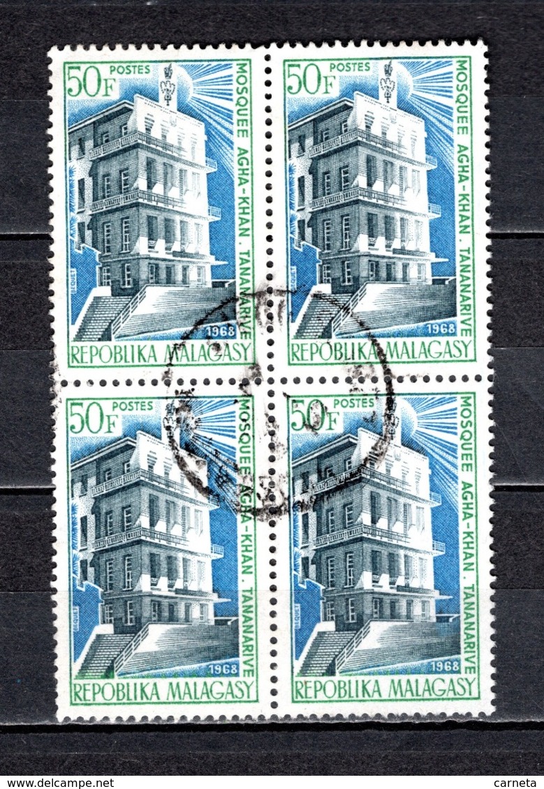 MADAGASCAR   N° 454  EN BLOC DE QUATRE TIMBRES   OBLITERES   COTE 1.20€    MOSQUEE - Madagascar (1960-...)