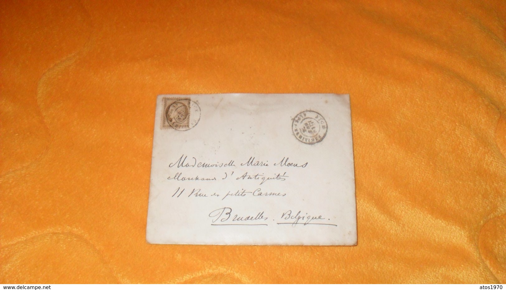 ENVELOPPE ANCIENNE DE 1876.../ NICE POUR BRUXELLES BELGIQUE..CACHETS + TIMBRE CERES 30C.. - 1849-1876: Période Classique