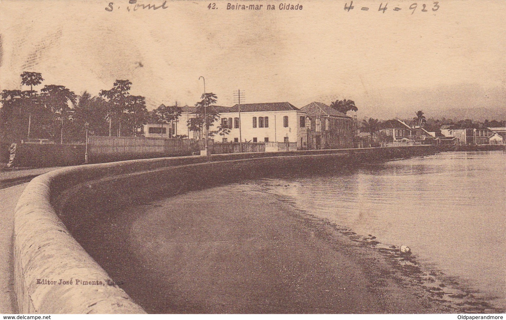 POSTCARD PORTUGAL - OLD COLONY - SÃO TOMÉ E  PRINCIPE - BEIRA MAR NA CIDADE      , S. THOMÉ - Sao Tome Et Principe