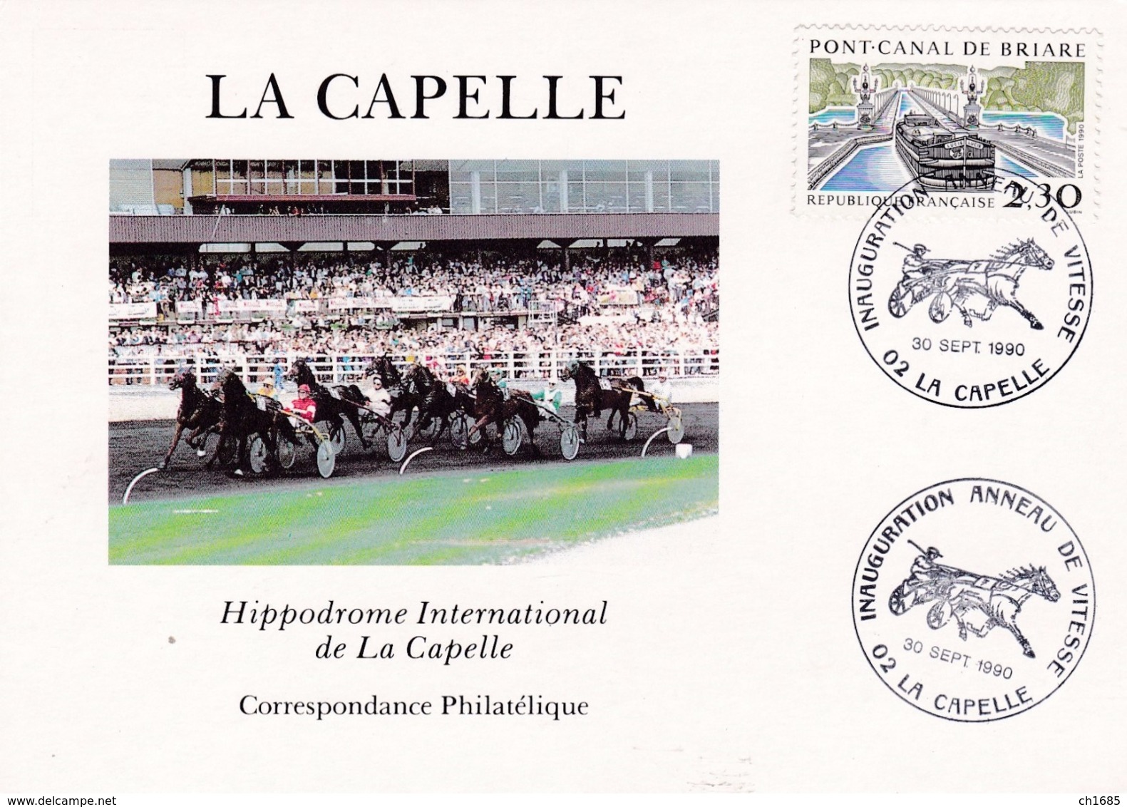 Hippodrome De La Capelle Oblitération 1er Jour Inauguration Anneau De Vitesse De 1990 - Reitsport