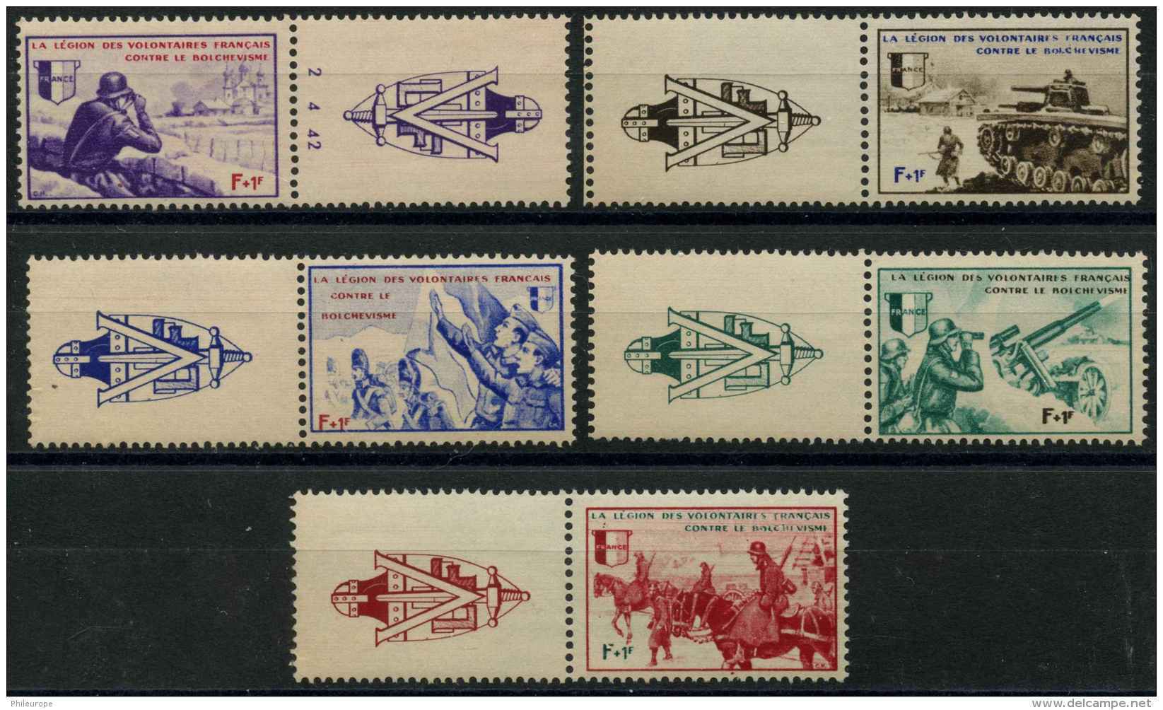 France (1942) L.V.F N 6 A 10 (Luxe) - Unused Stamps