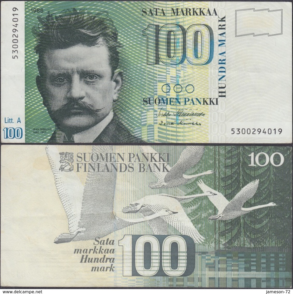 FINLAND - 100 Markkaa 1986 (1991) P# 119 - Edelweiss Coins - Finlandia