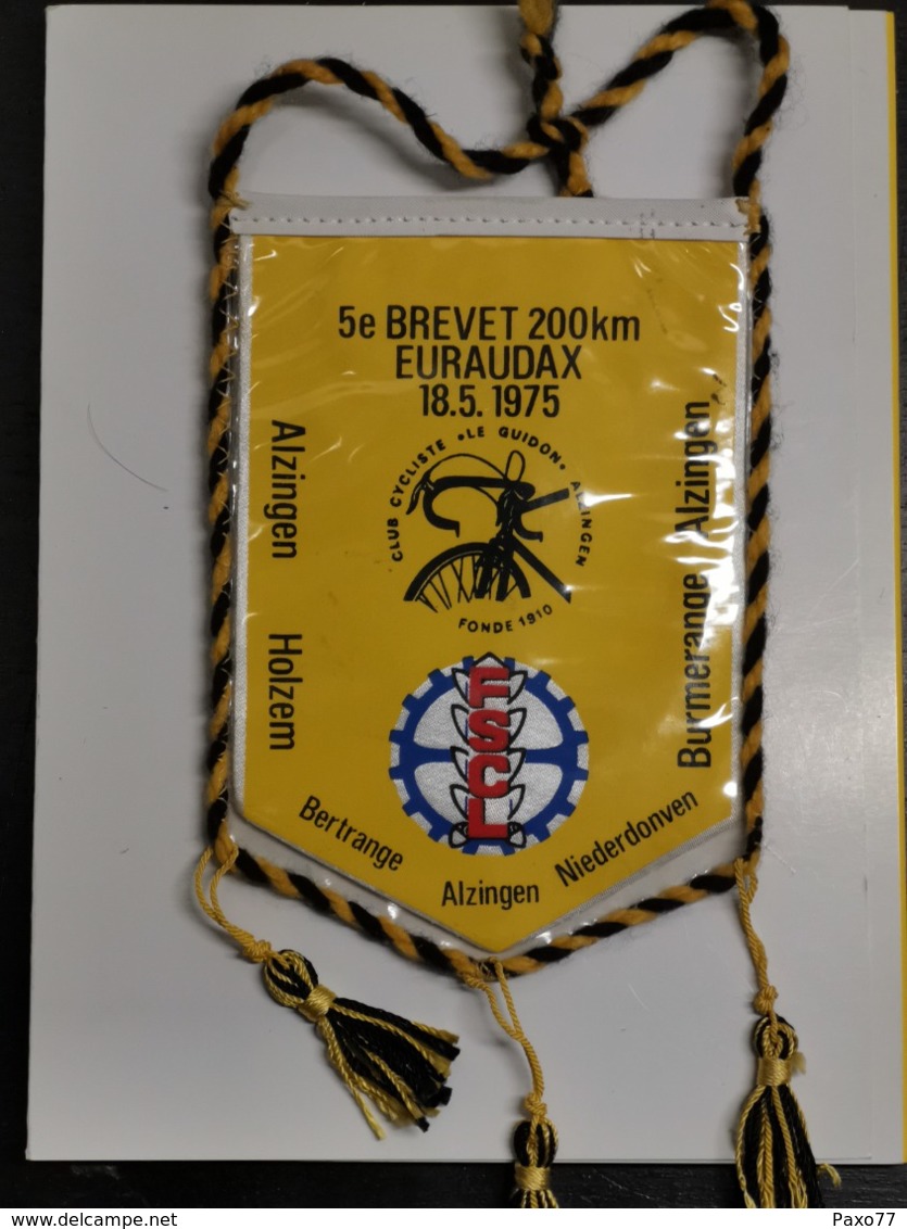 Luxembourg Fanion, 5e Brevet 200km Euraudax 1975. Alzingen, Bertrange, Holzem... - Sonstige & Ohne Zuordnung