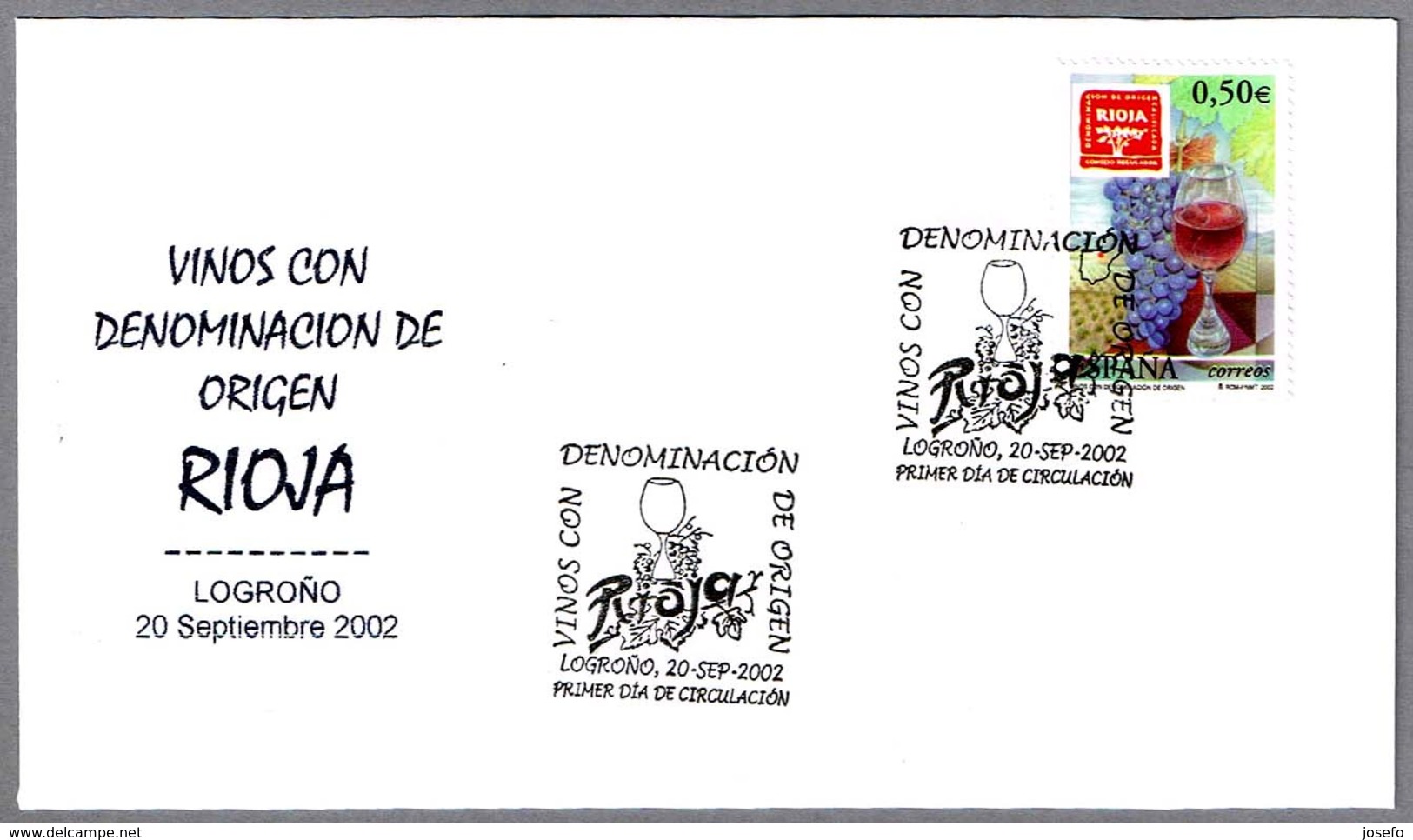 DENOMINACION DE ORIGEN RIOJA - Wine. SPD/FDC Logroño, La Rioja, 2002 - Vinos Y Alcoholes