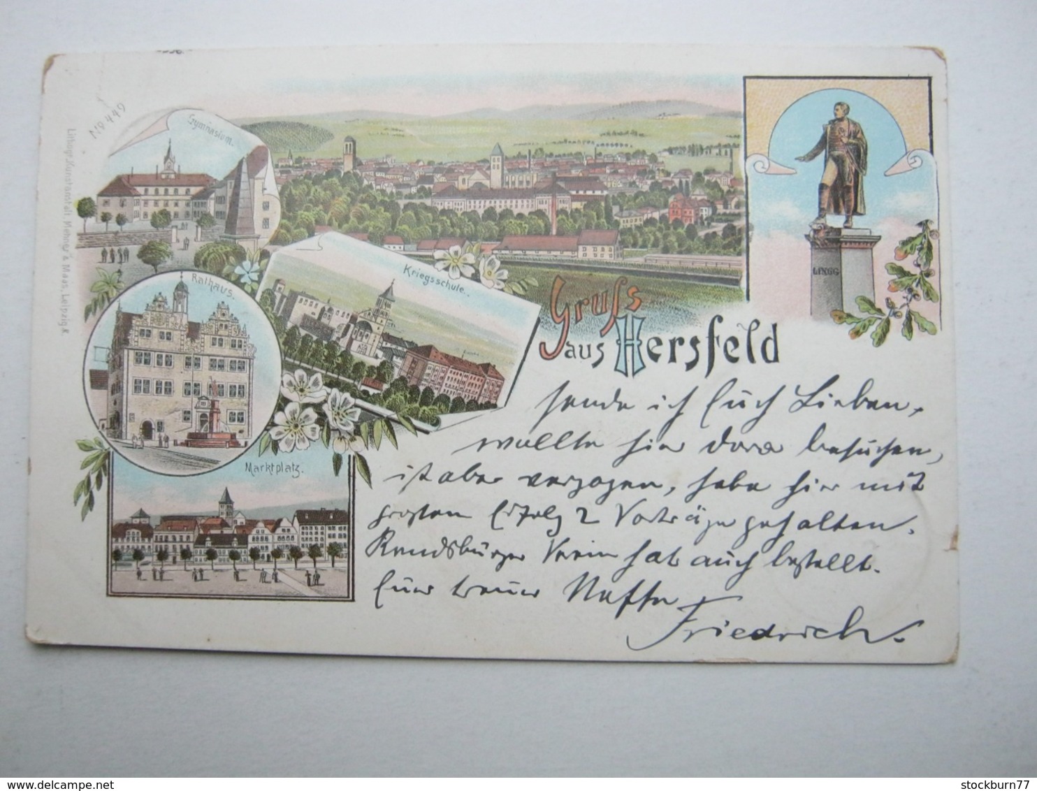 BAD HERSFELD,  Schöne Karte Um 1898 , Marke Ab , Daher Etwas Dünner Karton - Bad Hersfeld