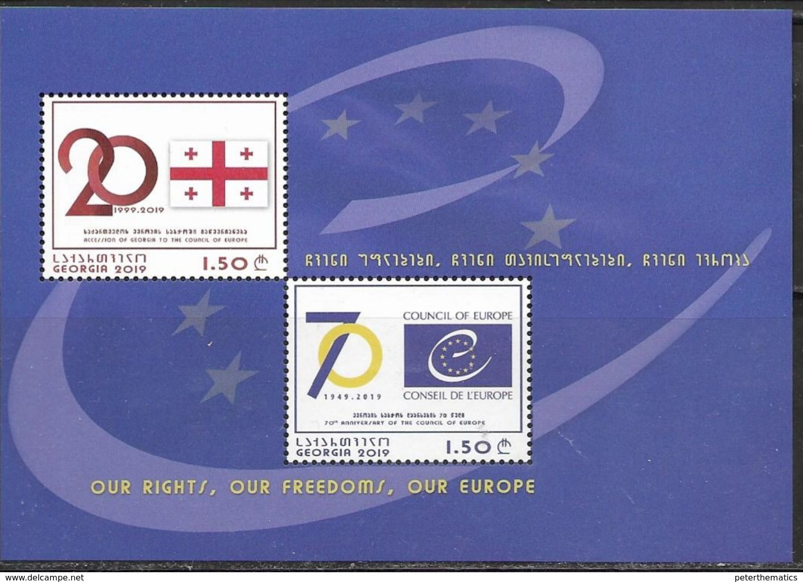 GEORGIA, 2019, MNH, COUNCIL OF EUROPE, SHEETLET - Sonstige & Ohne Zuordnung